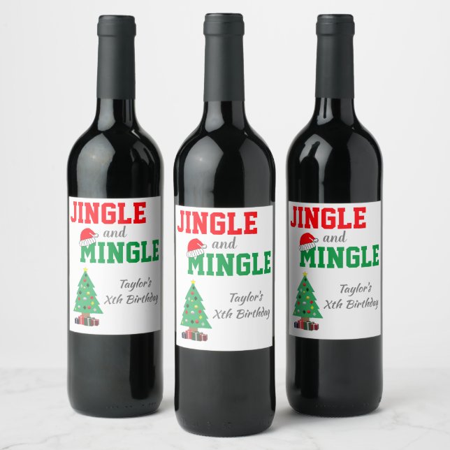 Jingle And Mingle Wine Label (Bottles)