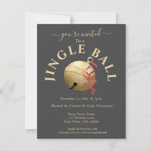 JINGLE BALL Holiday Invitation with Jingle Bell