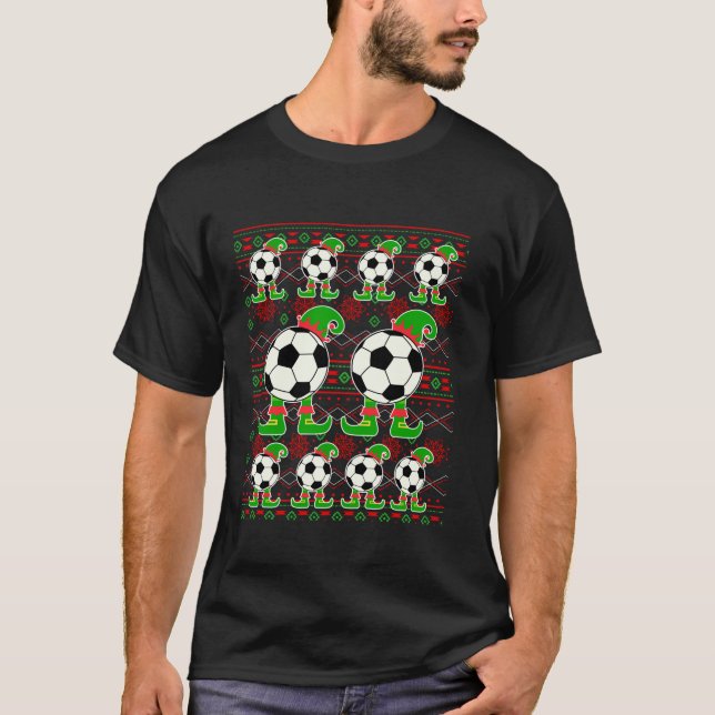 Jingle Ballers Christmas Soccer Ball Xmas Elf Squa T-Shirt (Front)