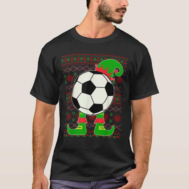 Jingle Ballers Christmas Soccer Ball Xmas Elf Squa T-Shirt (Front)