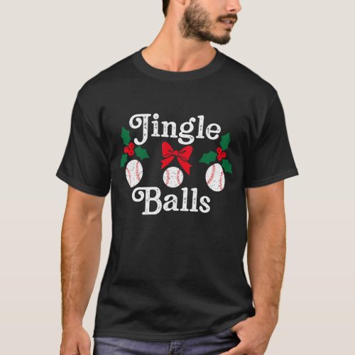 Jingle Balls Baseball Christmas  T_Shirt