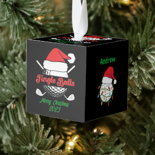 Jingle Balls Funny Named Quirky Golf Cube Ornament