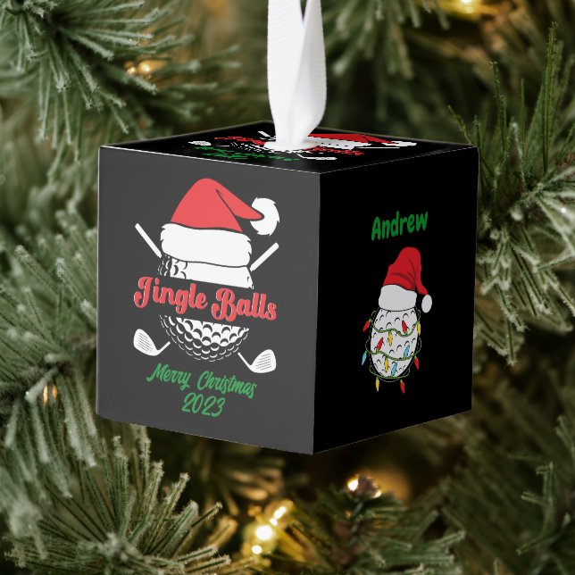 Jingle Balls Funny Named Quirky Golf Cube Ornament (Tree)
