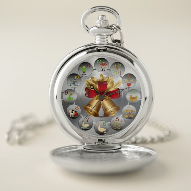 Jingle Balls ~ The 12 Days Of Christmas ~ Pocket Watch (Inside)