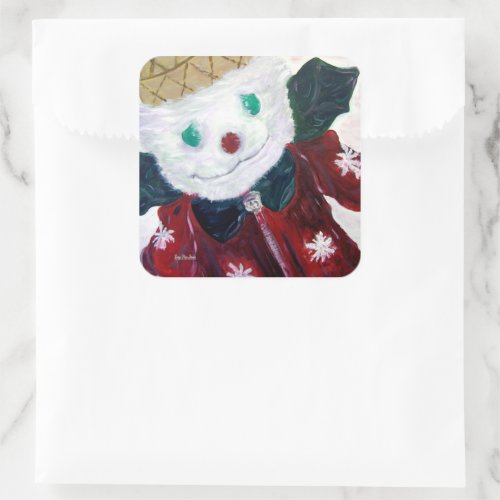 Jingle Bear Square Sticker