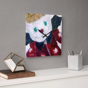 Jingle Bear Square Wall Clock