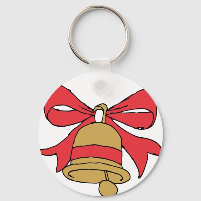 Jingle Bell Cartoon Christmas Bells Clipart Clip Keychain (Front)