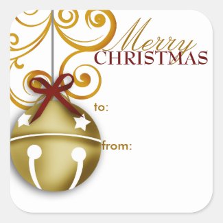 Jingle Bell Christmas Gift Tag Sticker