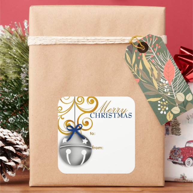 Jingle Bell Christmas Gift Tag Sticker (Holiday)