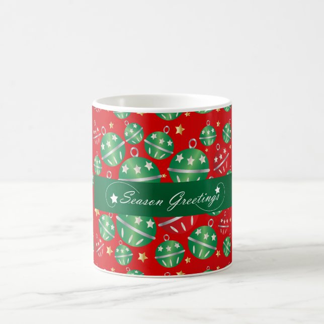 Jingle Bell Christmas Ornament Design Pattern Coffee Mug (Center)