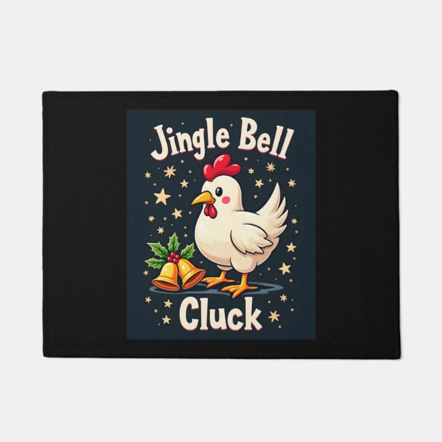 Jingle Bell Cluck Chicken Doormat (Front)