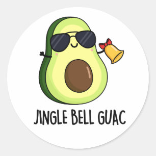 Jingle Bell Guac Funny Avocado Pun Classic Round Sticker