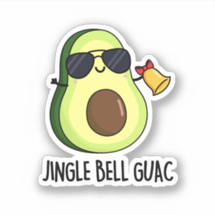 Jingle Bell Guac Funny Avocado Pun Sticker