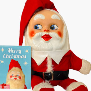 Jingle Bell Jive Retro Kitschy Santa Christmas Card