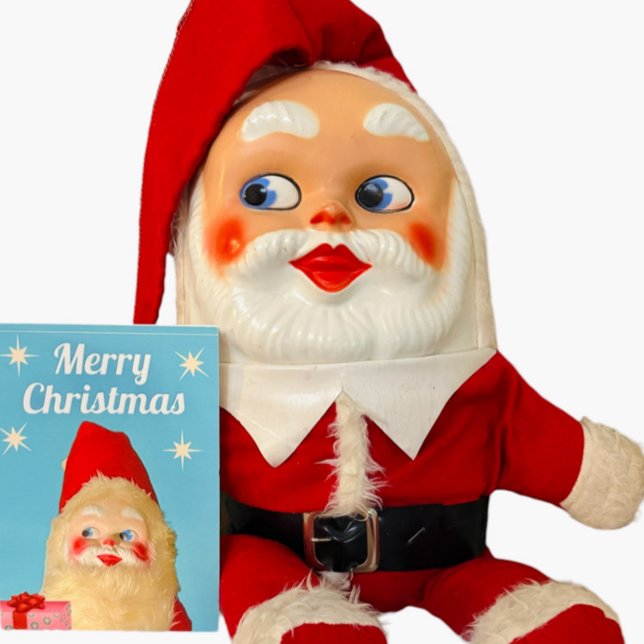 Jingle Bell Jive Retro Kitschy Santa Christmas Card (Merry Christmas Vintage Santa Card)