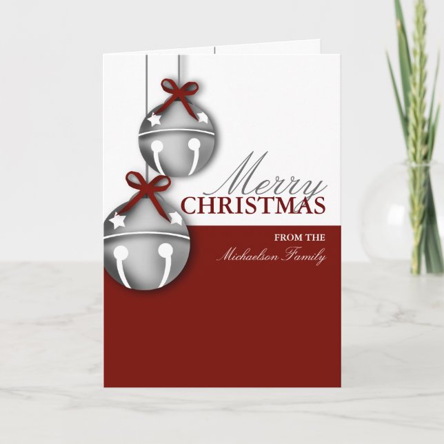 Jingle Bell Personalized Christmas Card (Front)