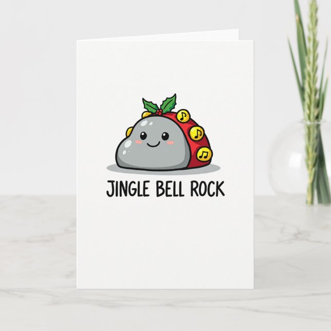 Jingle Bell Rock Pun Funny Christmas Card (Front)