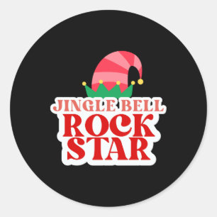 Jingle Bell Rock Star Black Christmas Toddler T Sh Classic Round Sticker