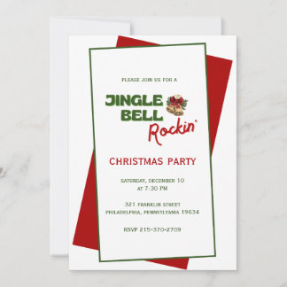 Jingle Bell Rockin' Christmas Party Invitation