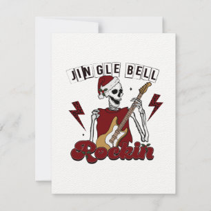 Jingle Bell Rockin' On Skeleton Guitar Player Note Card