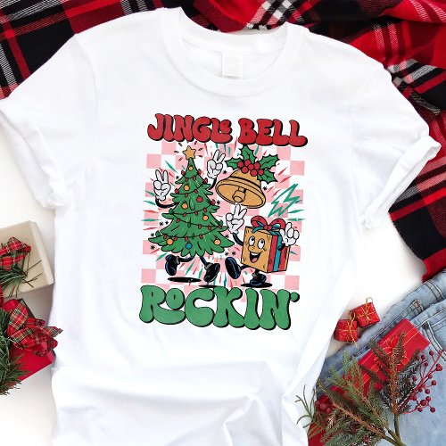 Jingle Bell Rockin Retro Christmas Tri-Blend Shirt