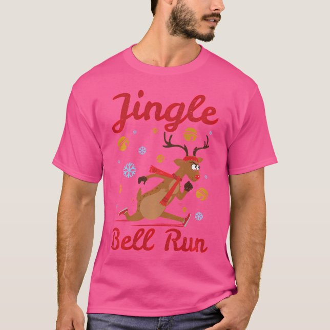 Jingle Bell Run Reindeer Running T-Shirt (Front)