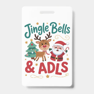Jingle Bells ADLS Occupational Therapy OT Reindeer Badge