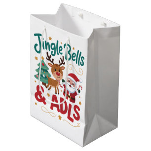 Jingle Bells ADLS Occupational Therapy OT Reindeer Medium Gift Bag