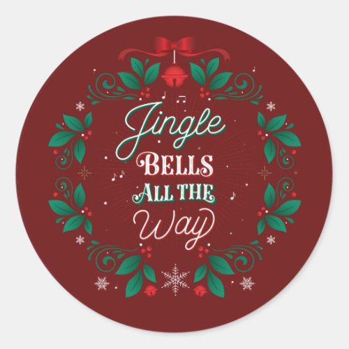 Jingle Bells All The Way Christmas Stickers