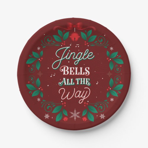 Jingle Bells All The Way Paper Party Plates