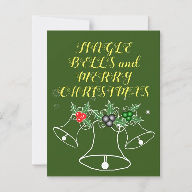 Jingle Bells and Merry Christmas Holiday Card (Front)