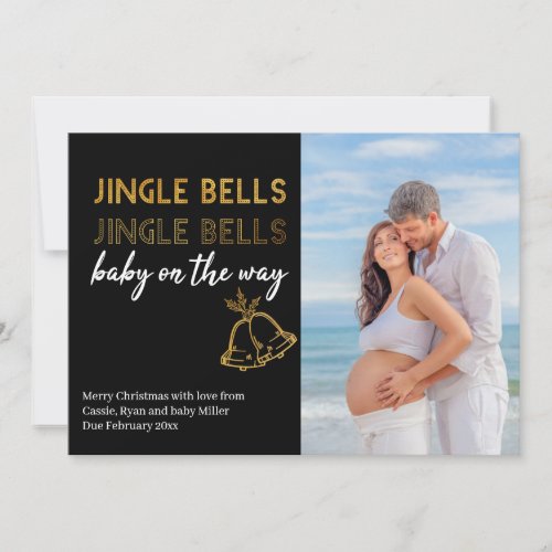 Jingle Bells Baby on the Way Christmas Photo Announcement