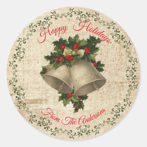 Jingle Bells Christmas Classic Round Sticker