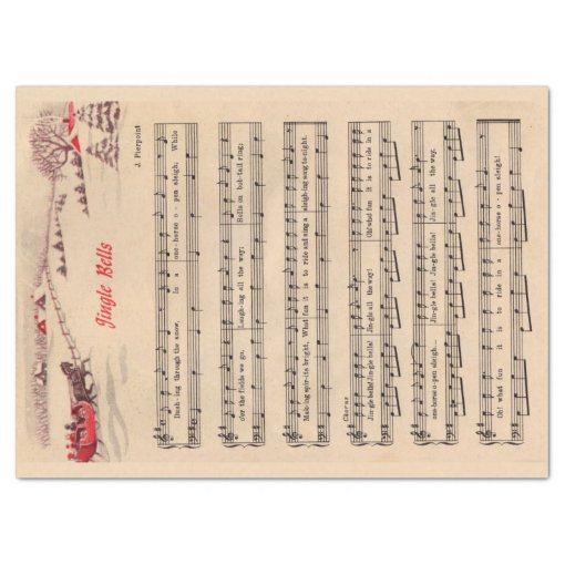Jingle Bells Christmas Holiday Carol Sheet Music | Zazzle