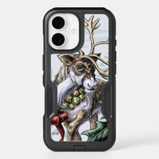 "Jingle Bells" Christmas Holiday Reindeer Art iPhone 16 Case