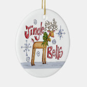 Jingle Bells Christmas Ornament - Cute Reindeer | Zazzle