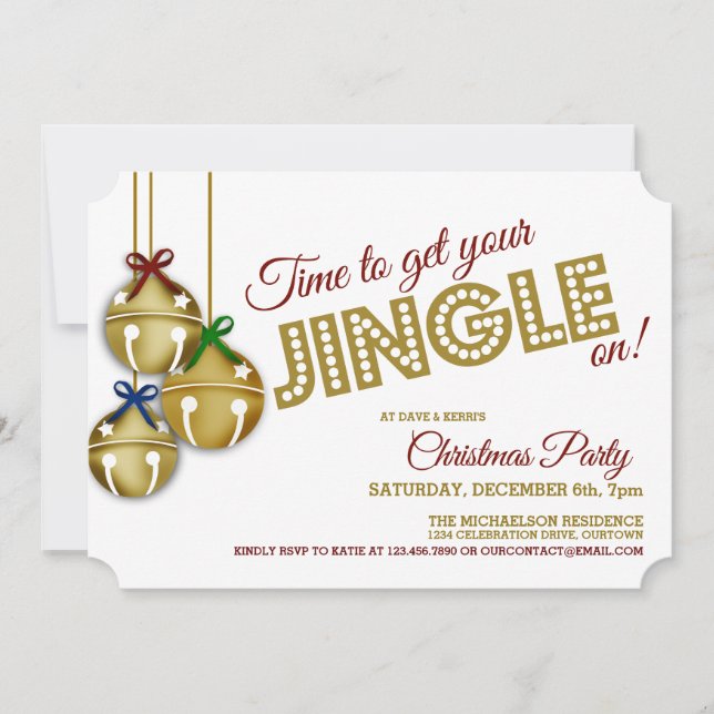 Jingle Bells Christmas Party Invitation (Front)