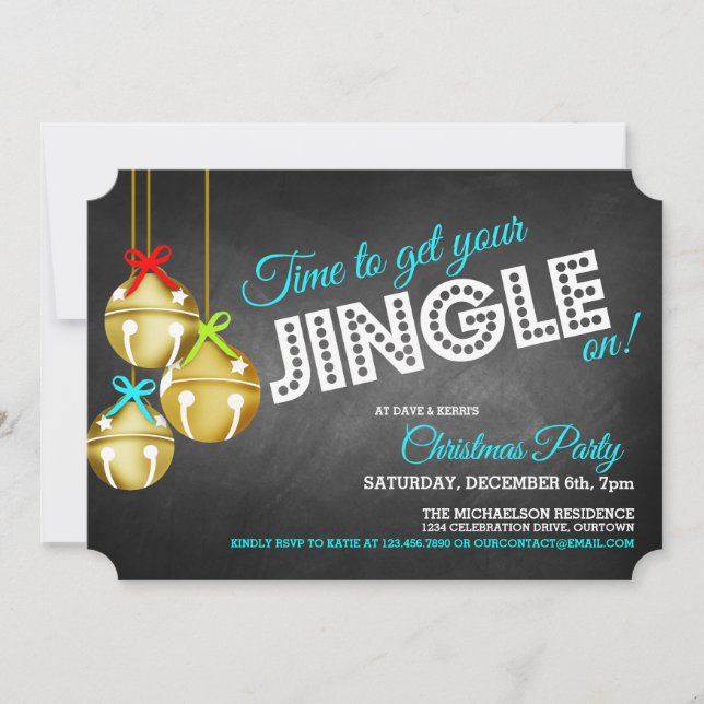 Jingle Bells Christmas Party Invitation (Front)