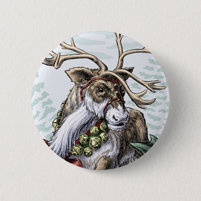"Jingle Bells" Christmas reindeer pin (Front)