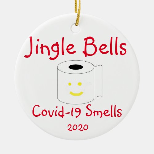 Jingle Bells Covid_19 Smells Christmas Ceramic Ornament