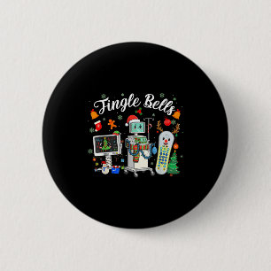 Jingle Bells Er Nurse Funny Christmas Tech Nursing Button