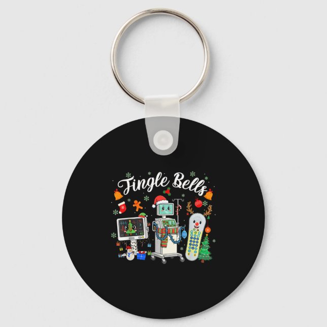 Jingle Bells Er Nurse Funny Christmas Tech Nursing Keychain (Front)