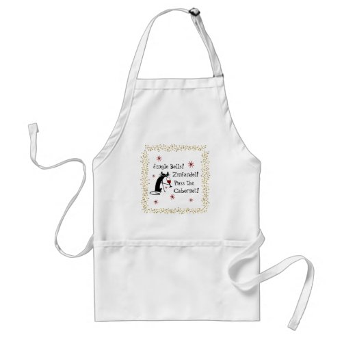 Jingle Bells Funny Christmas Wine Quote Adult Apron