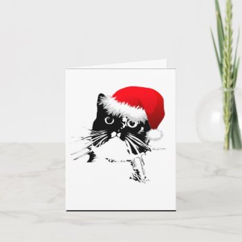 Jingle Bells Holiday Cat Card by WeAreBlackCatClub at Zazzle