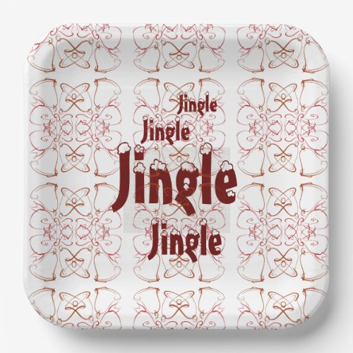 Jingle Bells Holiday Christmas  Paper Plates