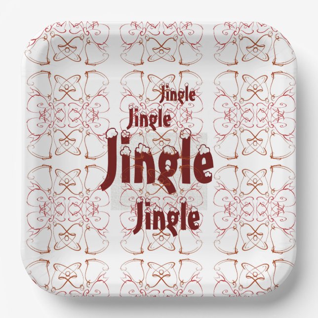 Jingle Bells Holiday Christmas  Paper Plates (Front)