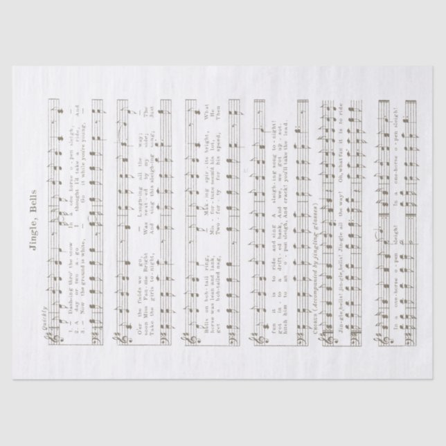 Jingle Bells Holiday Tissue and Decoupage Paper (Front)