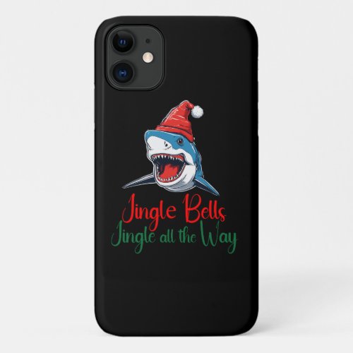 Jingle bells jingle all the way Shark iPhone 11 Case
