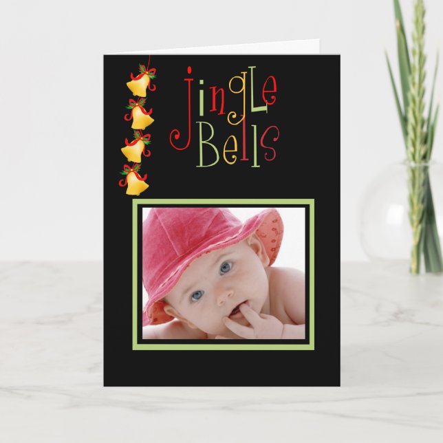 Jingle Bells Merry Christmas Photo Card (Front)