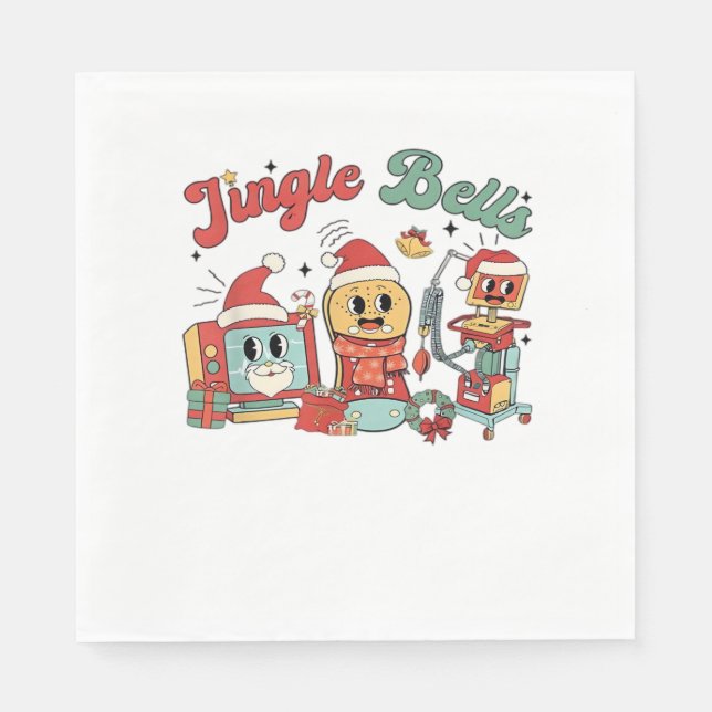 Jingle Bells Nurse, Christmas Nurse, Funny Christm Napkins (Front)